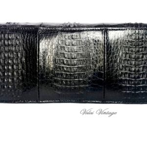 bolso clutch de cocodrilo vintage color negro