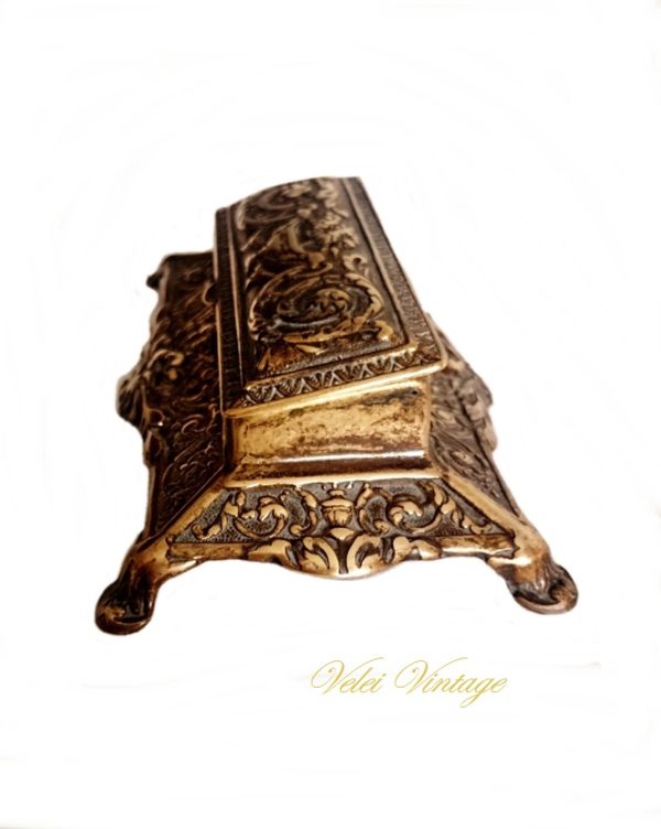 caja-guarda-sellos-escritorio-antiguedades-vintage-bronce